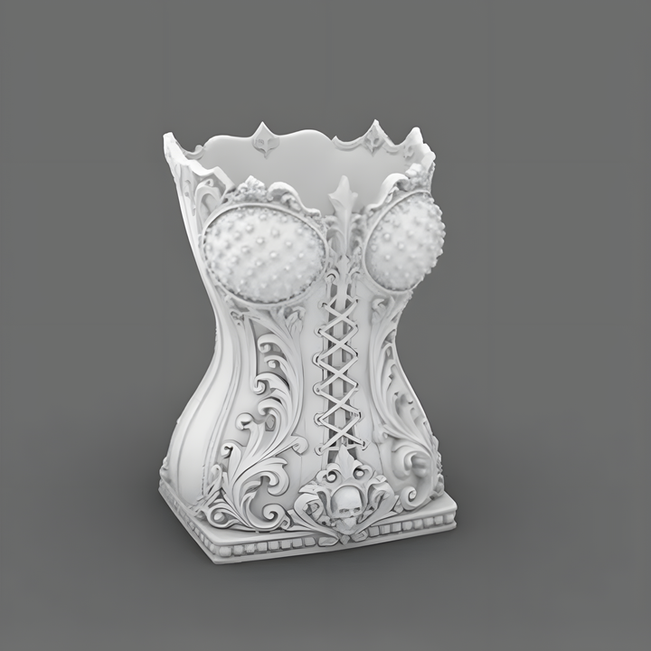 Corset-style makeup brush holder