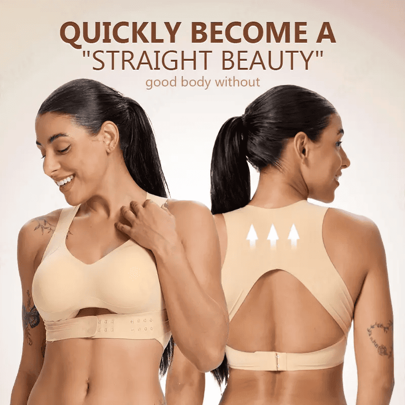 Adjustable, seamless, push-up, anti-sagging, posture-correcting sports bra