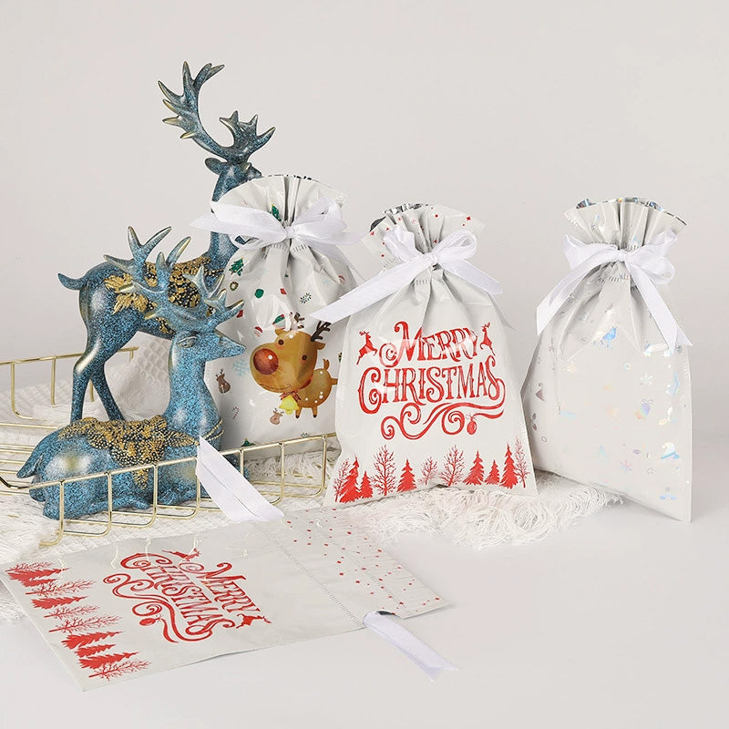 Christmas drawstring gift bag