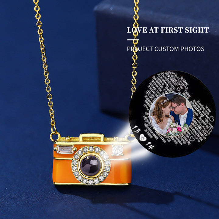 Customized Photo Camera Necklace