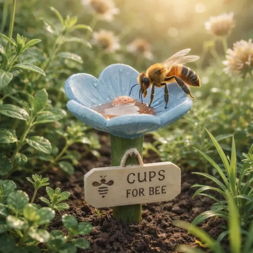 Flower-Shaped Bee Watering Station