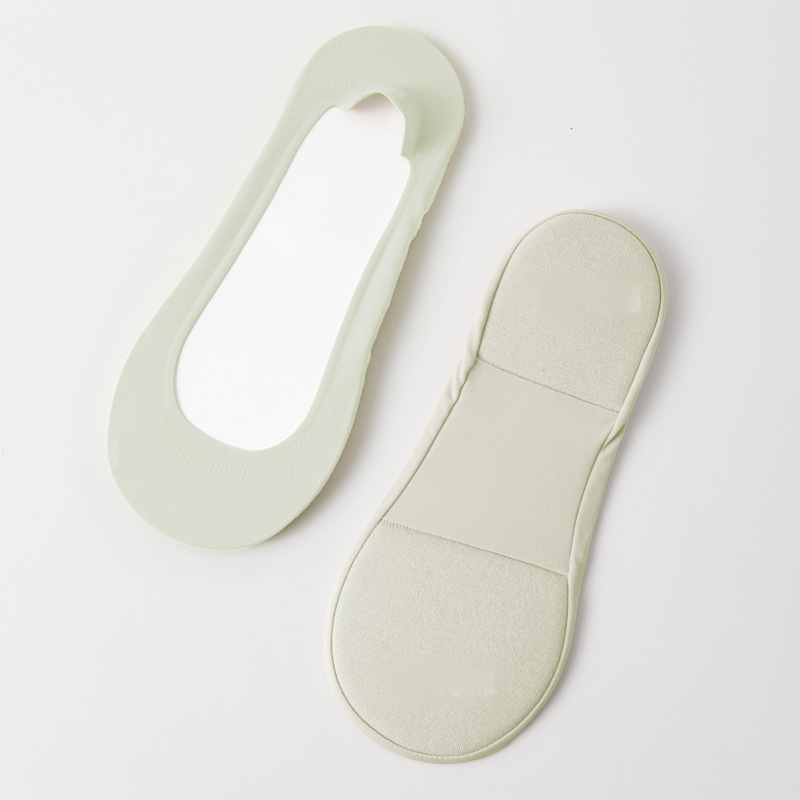 Cotton invisible socks with non-slip sponge sole