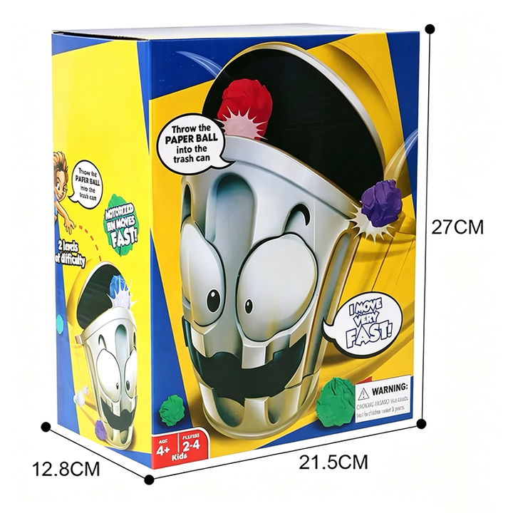 Fast-Moving Trash Can Paper Ball Toss Game