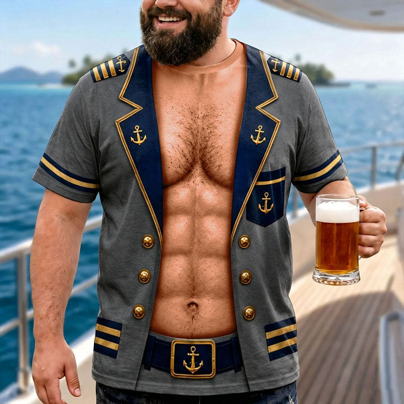 Fun T-shirt Featuring a Muscular Captain