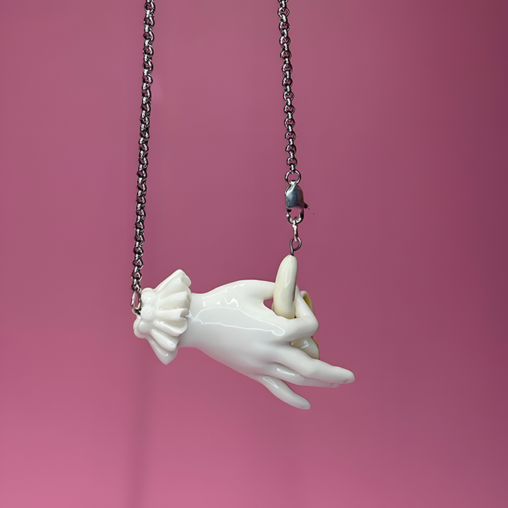 Quirky Hand-Sculpted Banana Pendant Necklace