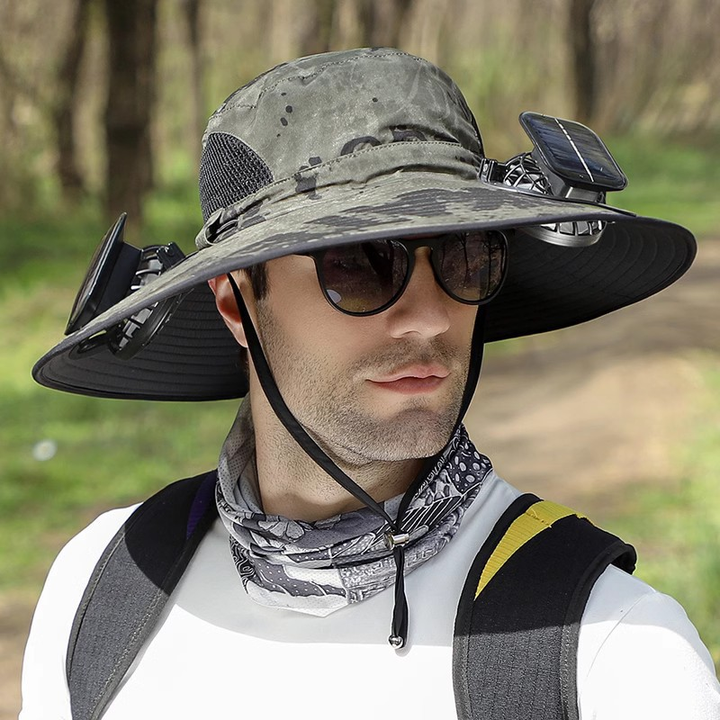 Solar-Powered Outdoor Cooling Fan Hat