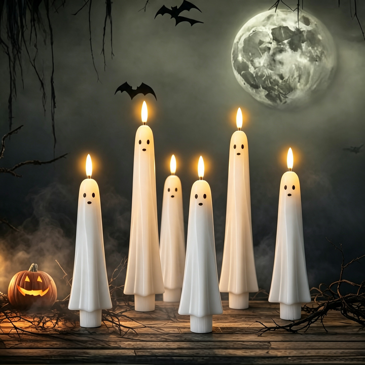 Halloween Ghost Flameless LED Taper Candles