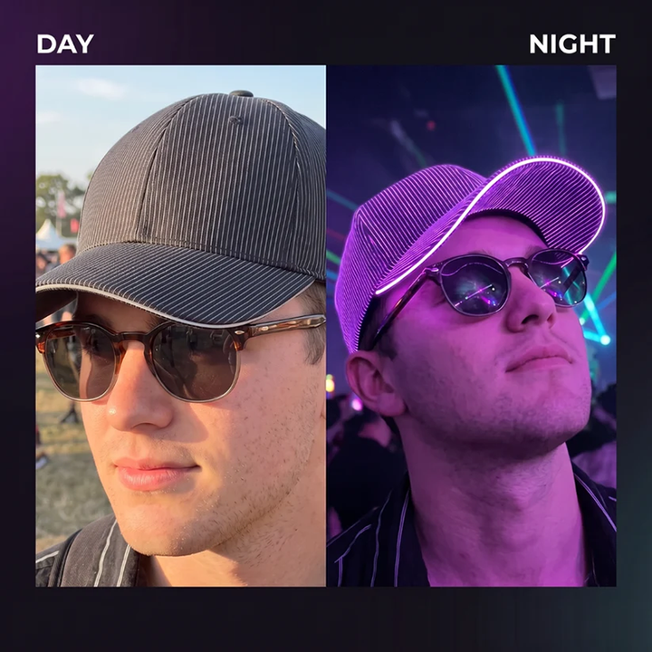 Light-up baseball cap