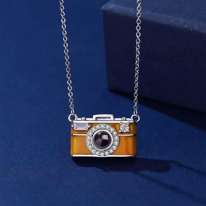 Customized Photo Camera Necklace