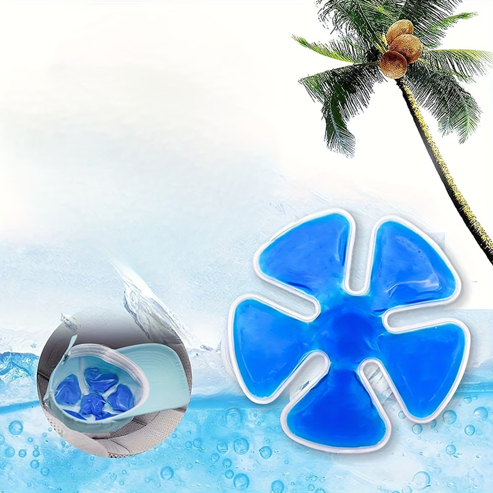 Reusable gel ice pack for inside the cap