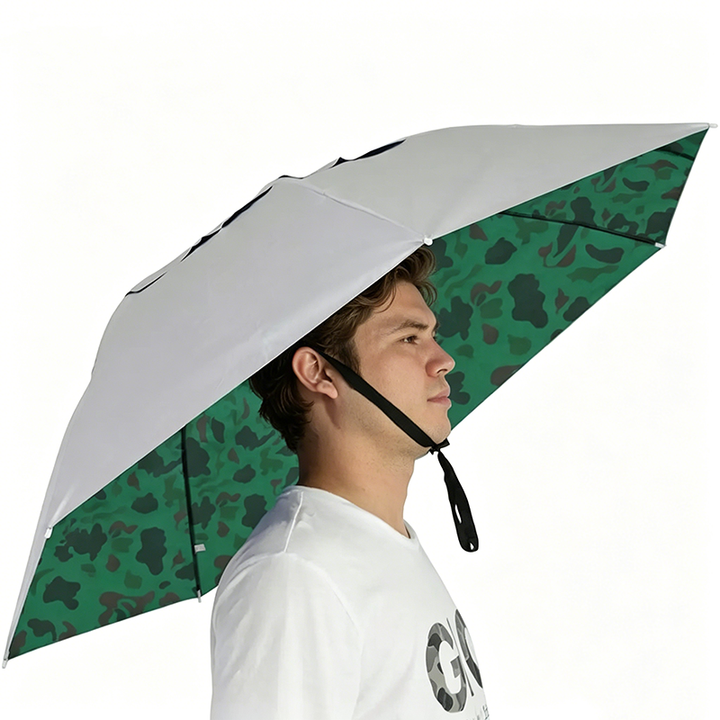 Foldable hands-free sun and rain hat