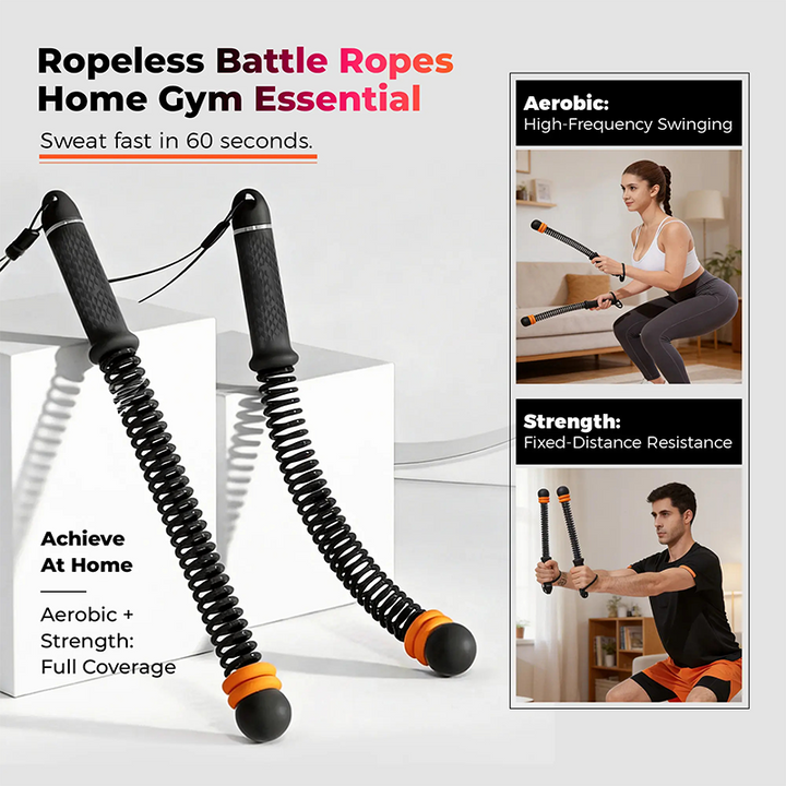 Home Spring Cordless Battle Rope For Fitness Training