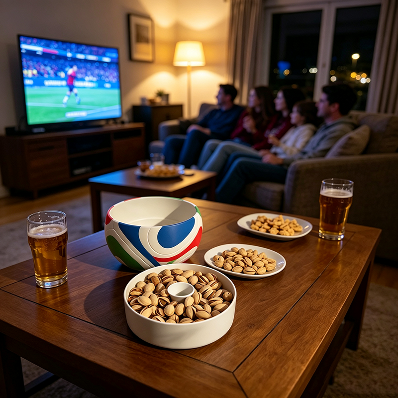 Soccer-Shaped Double-Layer Nut Bowl