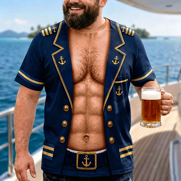 Fun T-shirt Featuring a Muscular Captain