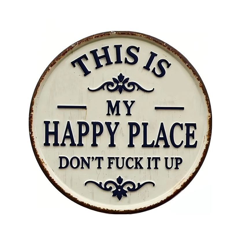 “Welcome to My Happy Place” Metal Wall Decor