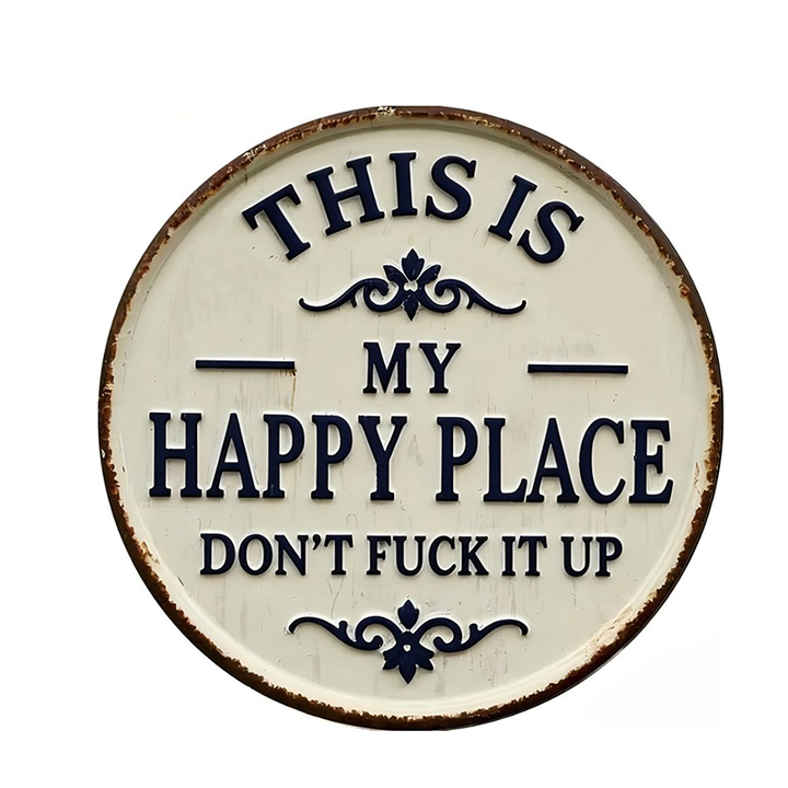 “Welcome to My Happy Place” Metal Wall Decor