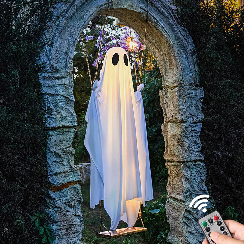 Hanging Ghost Swing Outdoor Halloween Decoration
