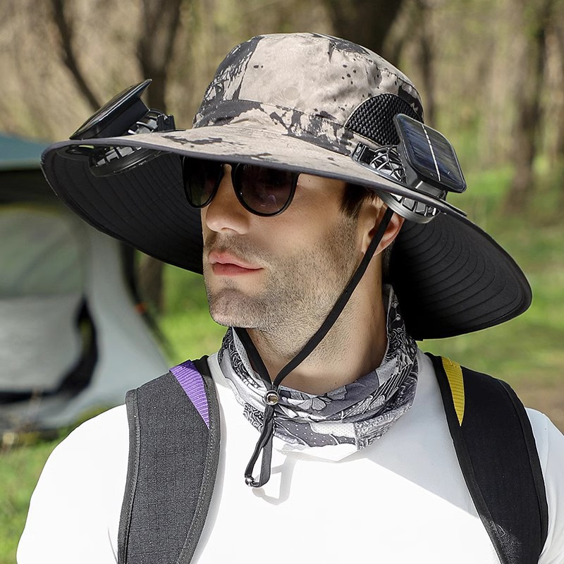 Solar-Powered Outdoor Cooling Fan Hat