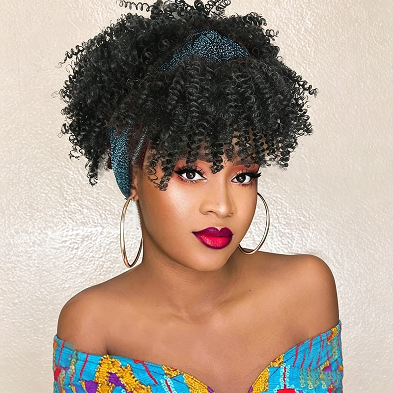 Short Curly Headband Wig