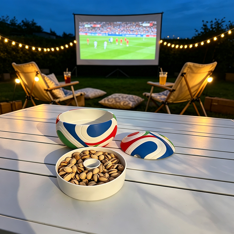 Soccer-Shaped Double-Layer Nut Bowl