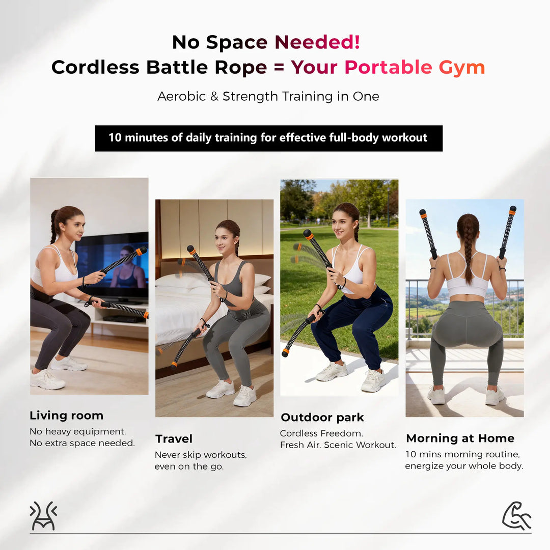 Home Spring Cordless Battle Rope For Fitness Training