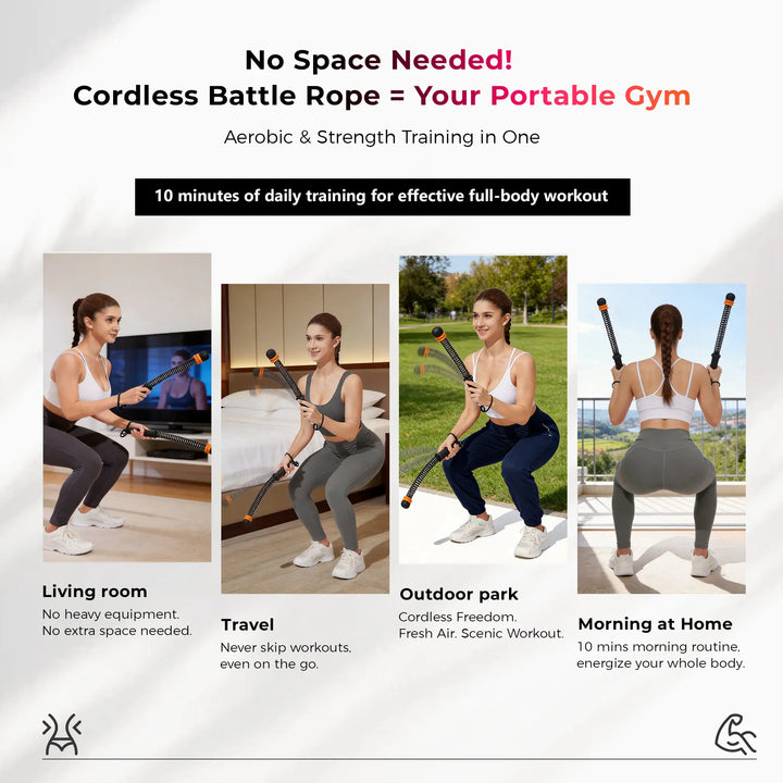 Home Spring Cordless Battle Rope For Fitness Training