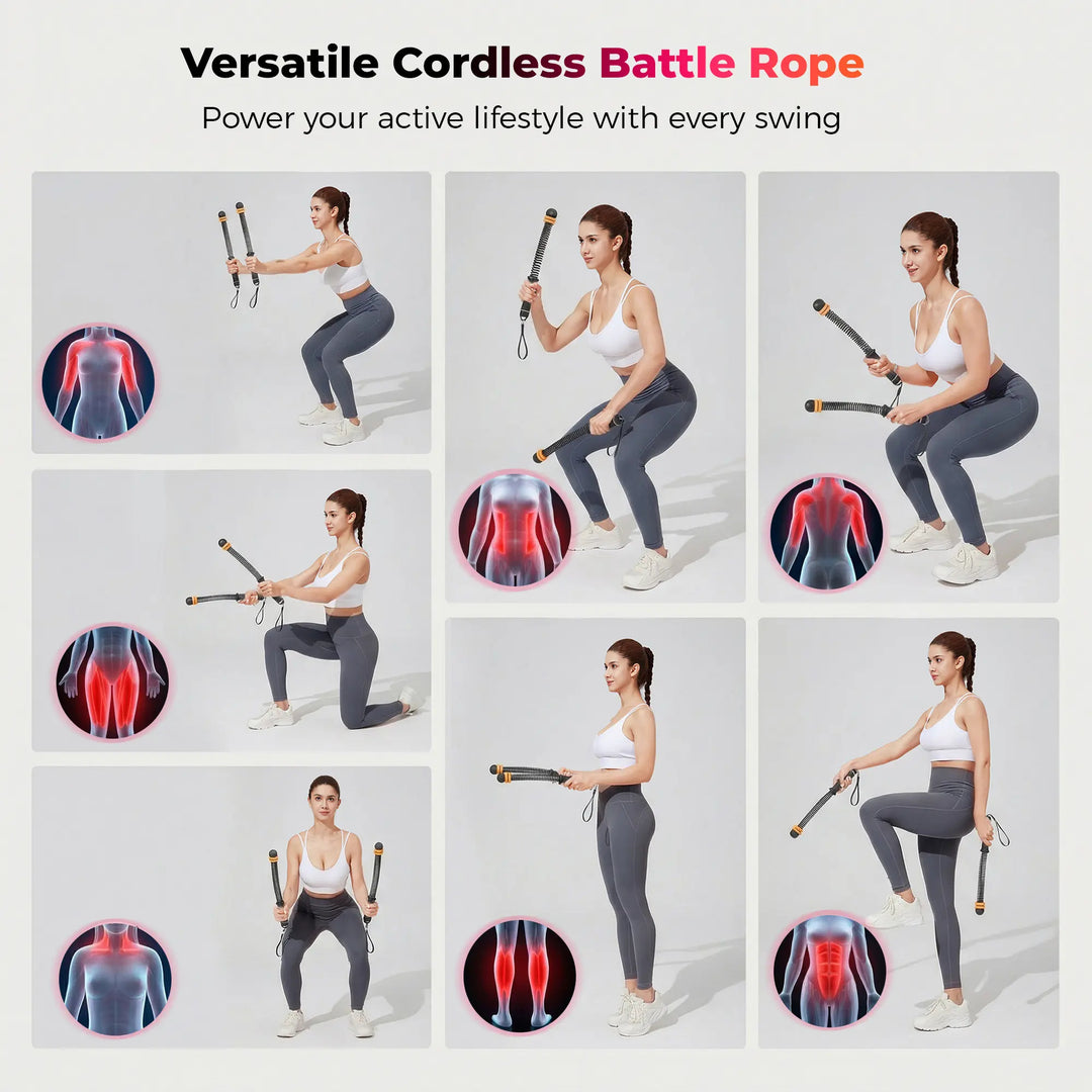 Home Spring Cordless Battle Rope For Fitness Training