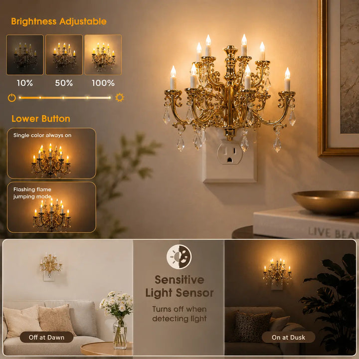 Dimmable Plug In Vintage Wall Night Lamp