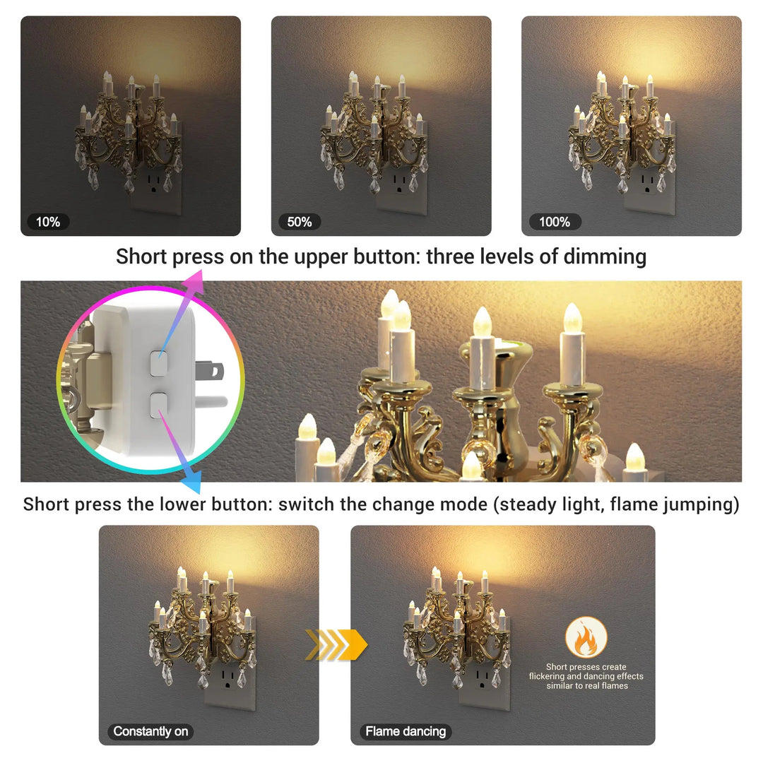 Dimmable Plug In Vintage Wall Night Lamp