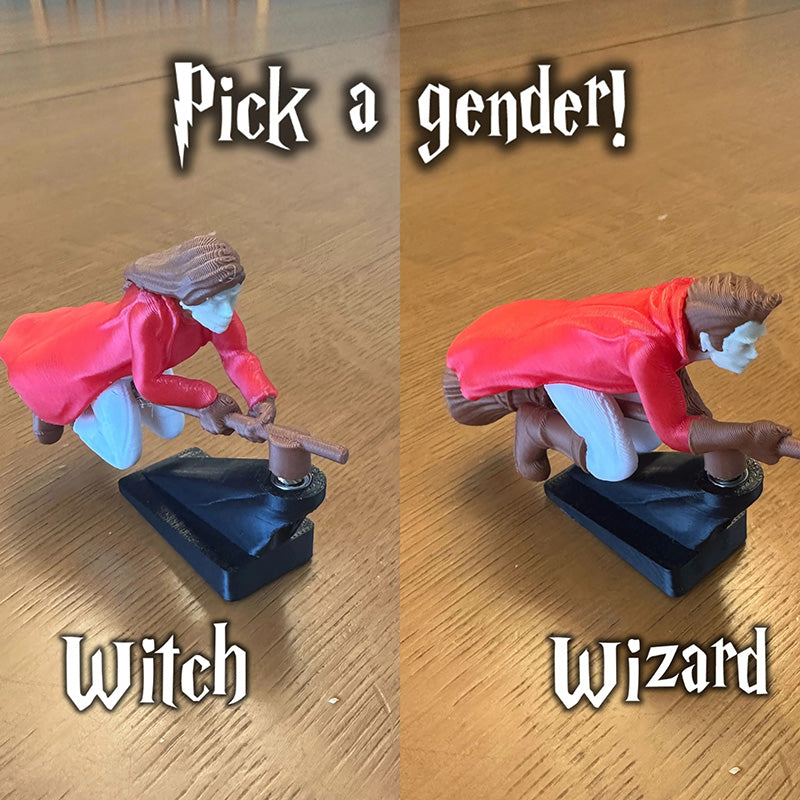 Funny Witch Flying Pose Car Dashboard Figurine