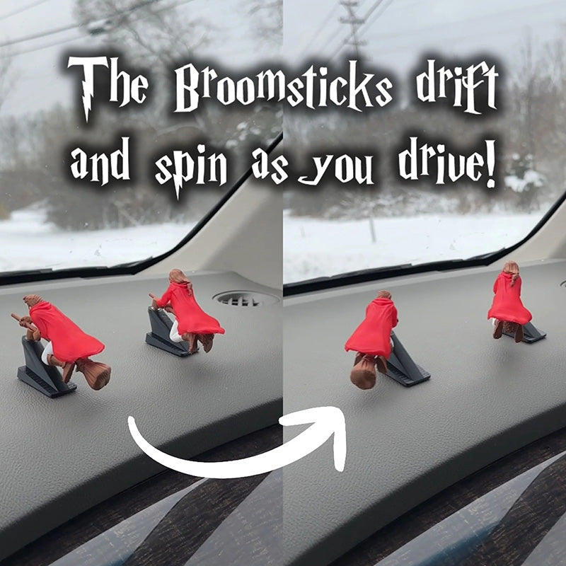 Funny Witch Flying Pose Car Dashboard Figurine