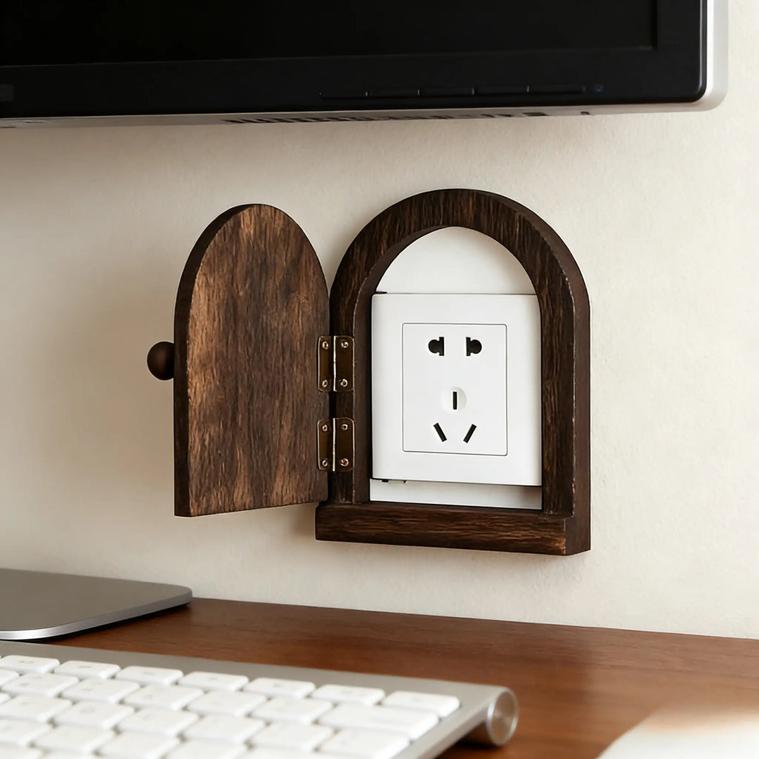 Wooden Arch Light Switch Cover Socket Protector Box