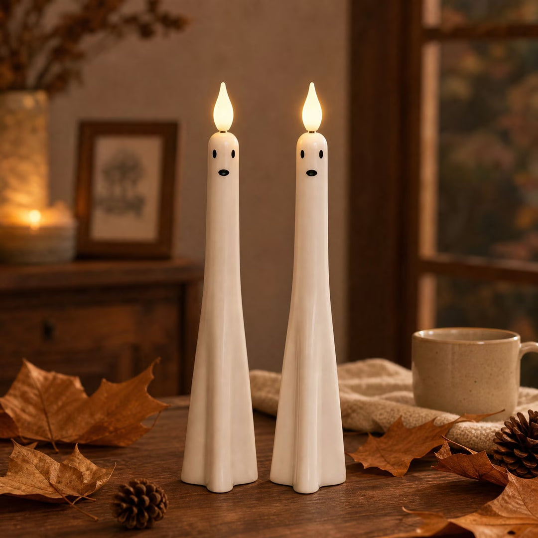 Halloween Ghost Flameless LED Taper Candles