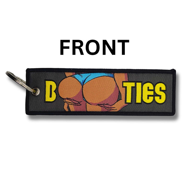 Double-sided Embroidered Cartoon Ribbon Keychain