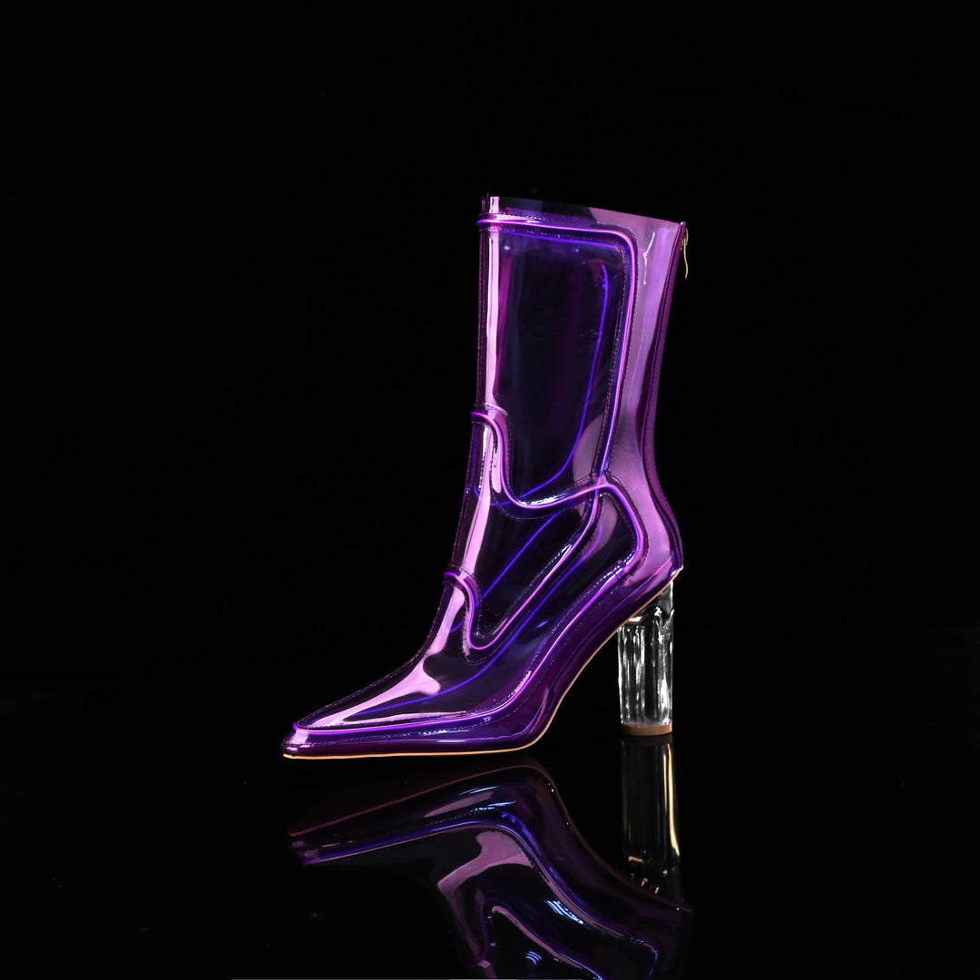 Transparent light-up high heels