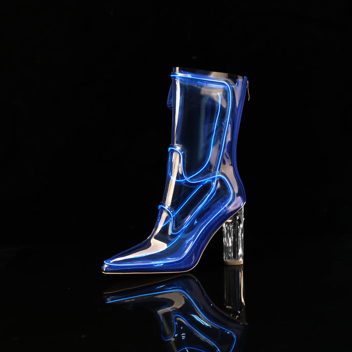 Transparent light-up high heels