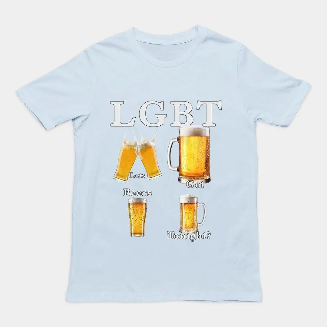 Fun beer print T-shirt