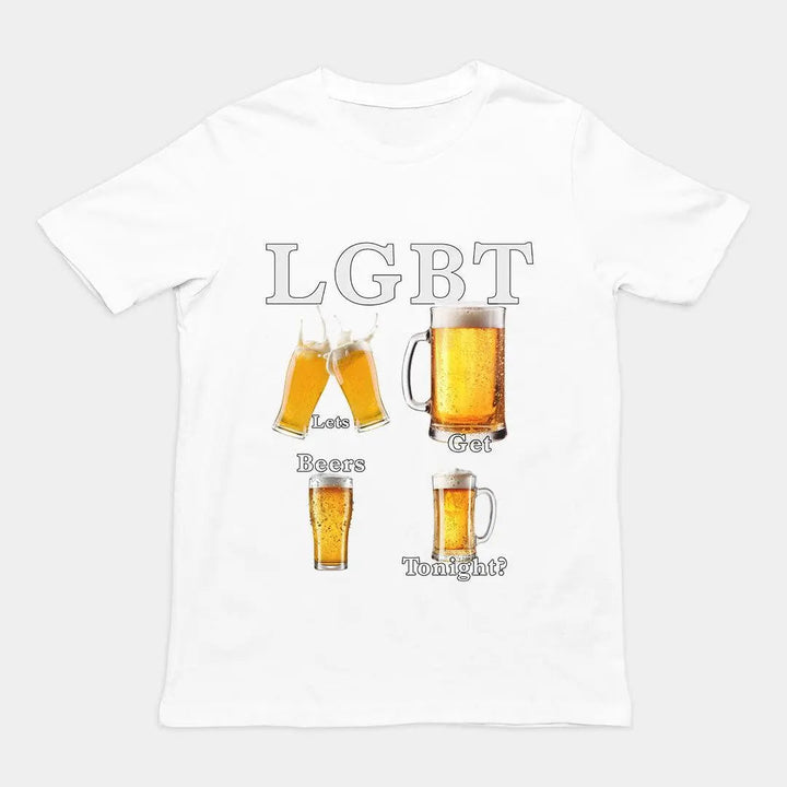 Fun beer print T-shirt