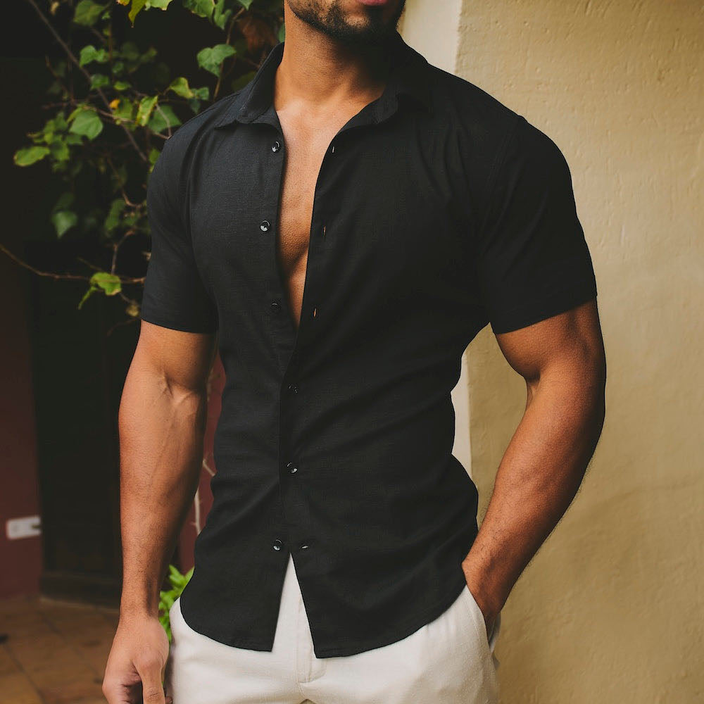High-elasticity ice silk short-sleeved shirt
