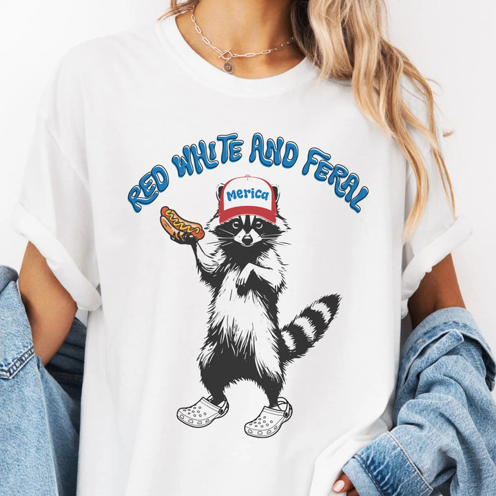 Retro Party Raccoon Pattern T-shirt