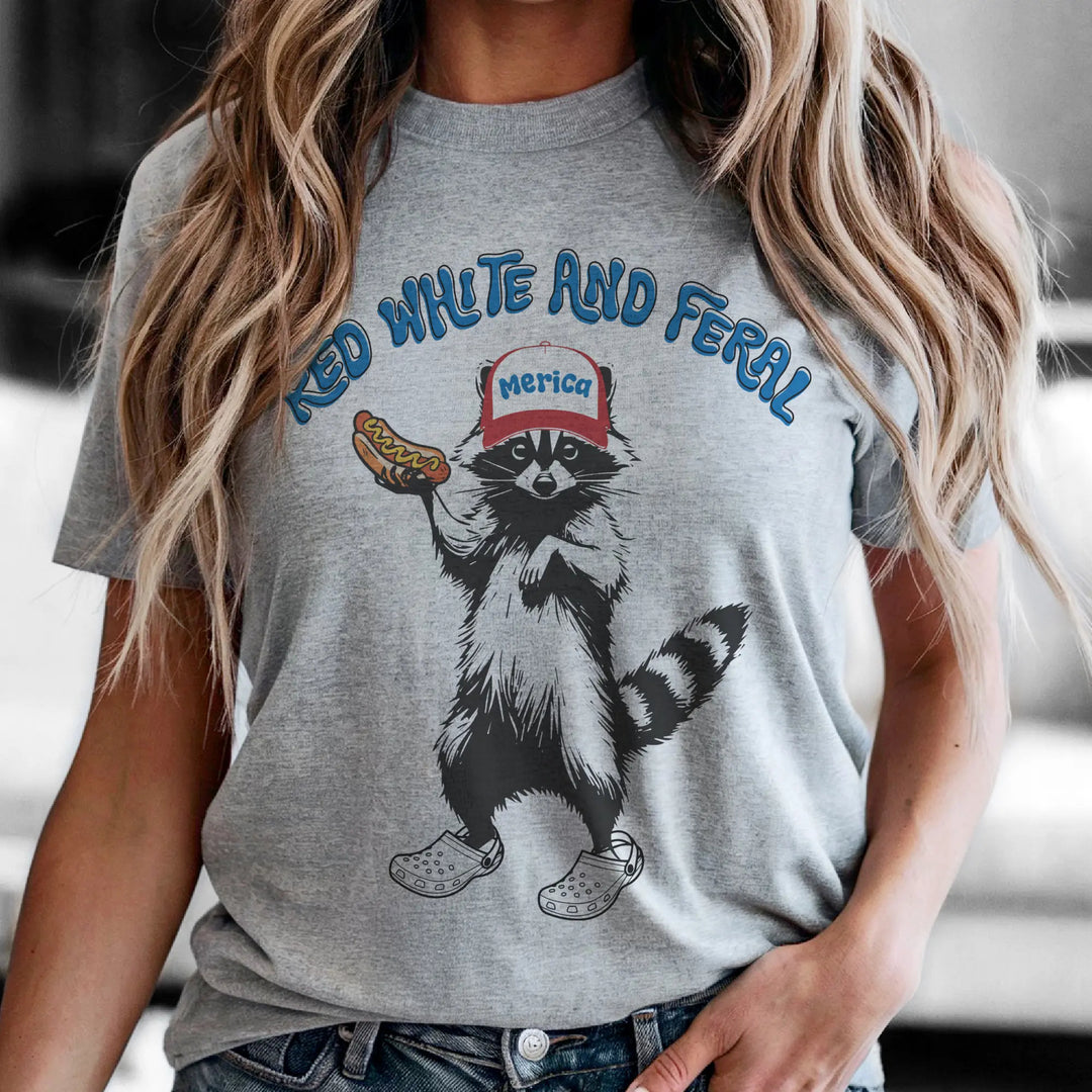 Retro Party Raccoon Pattern T-shirt