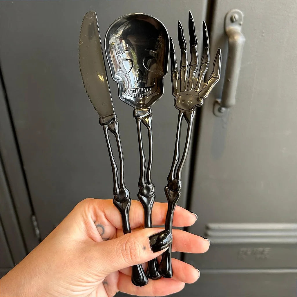 Halloween Skull Pattern Fork Set