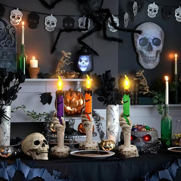 Halloween Skeleton Hand Candle Holder Lamp