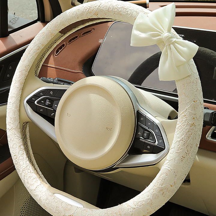 Lace Bow Steering Wheel Cover
