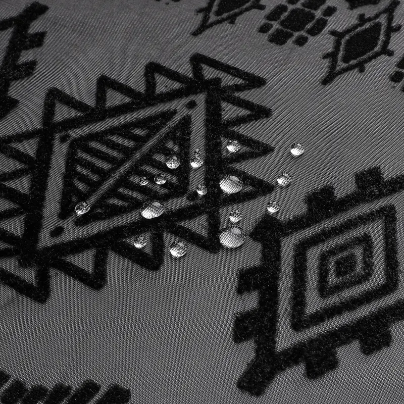 Waterproof geometric-patterned bathroom curtain