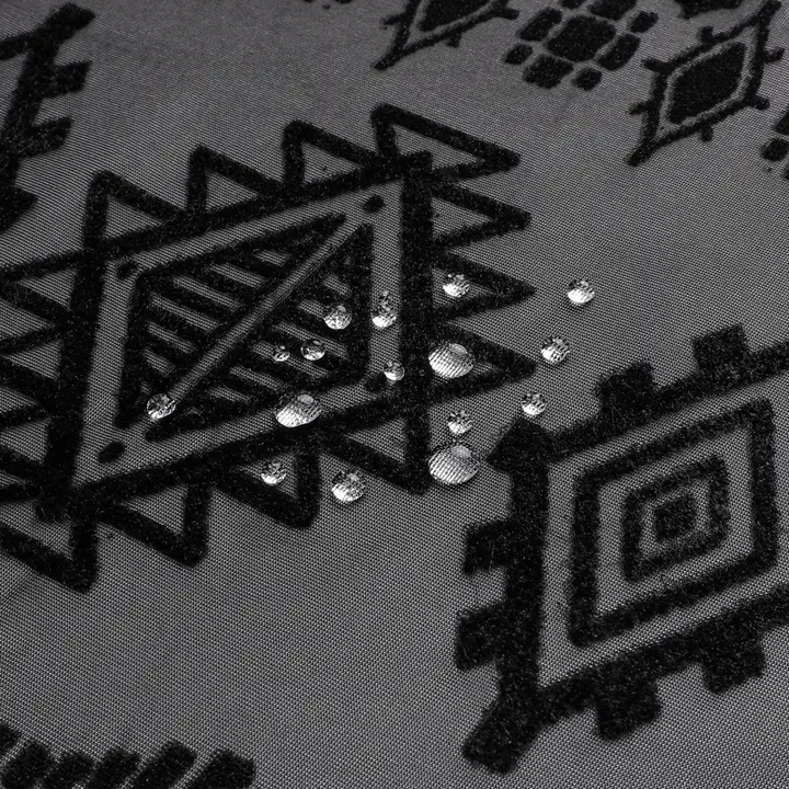 Waterproof geometric-patterned bathroom curtain
