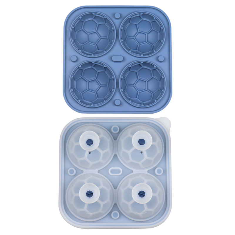 Football Ice Cube Mold with Transparent Funnel Lid