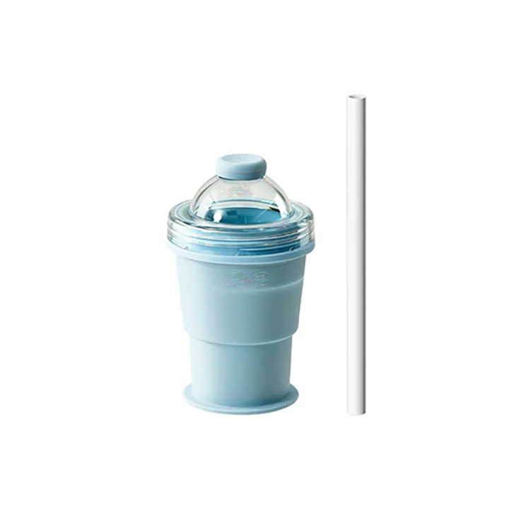 Collapsible Ice Maker Cup with Lid &amp; Straw