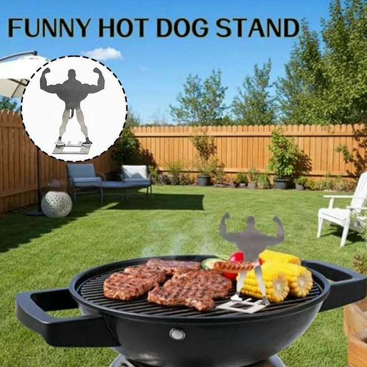 Muscular Male-Shaped Stainless Steel Hot Dog
