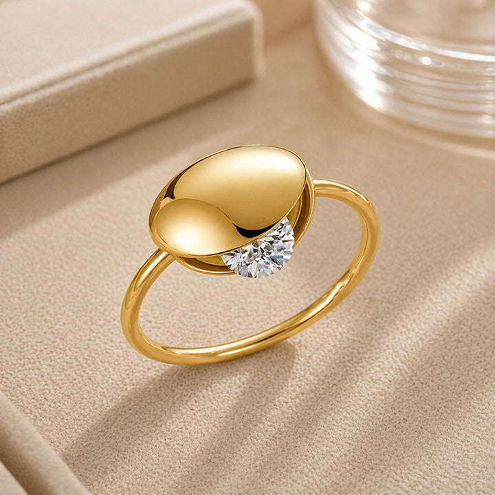 Gold Diamond Shell Ring